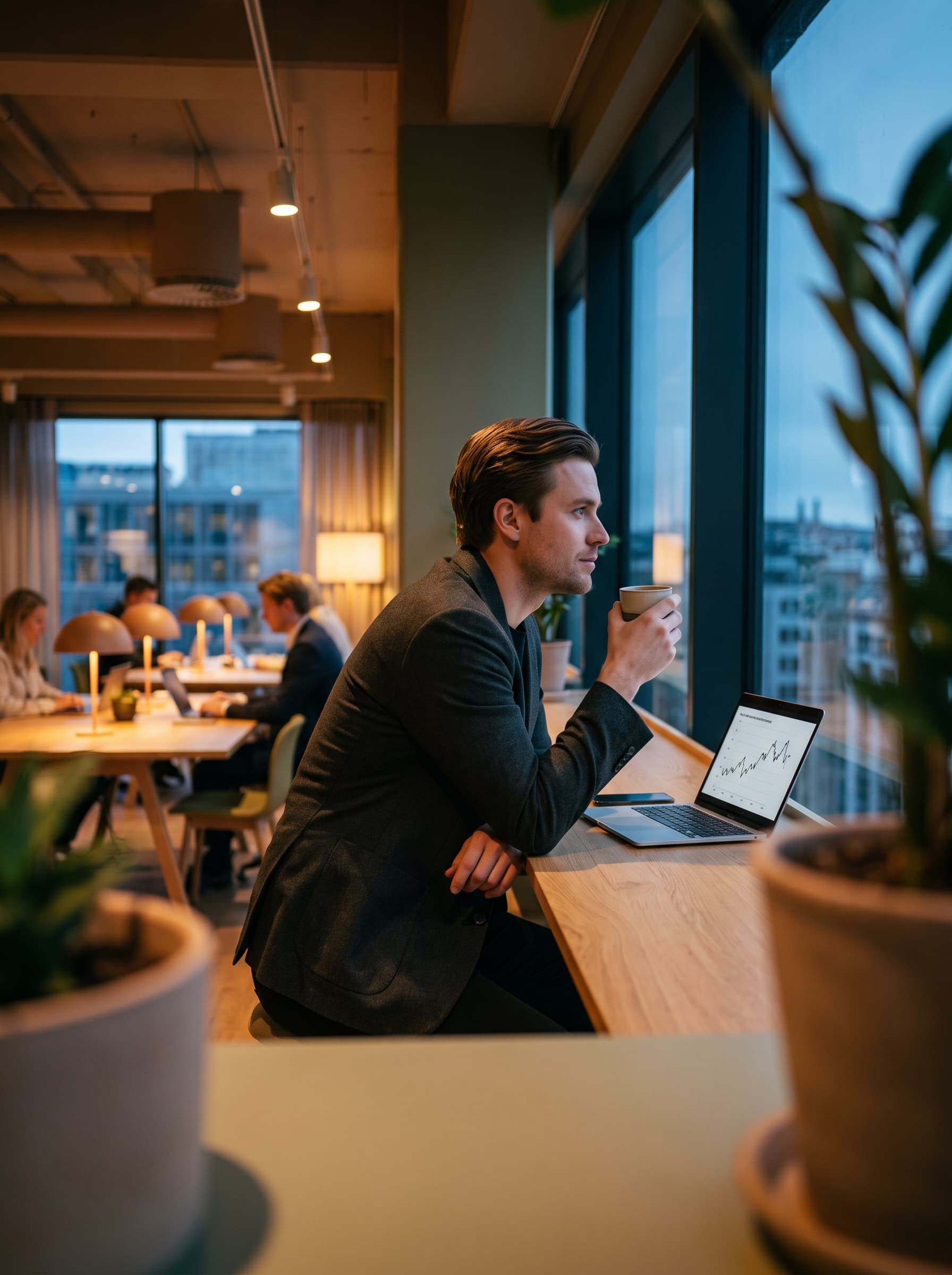 Bedriftseier med oversikt over økonomien